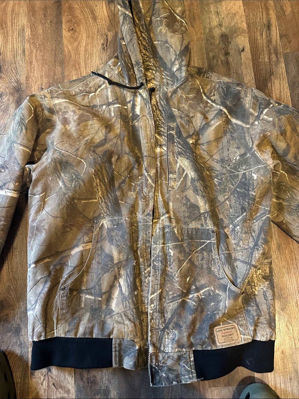 Men's Camouflage Hooded Field Jacket - Brown/Green